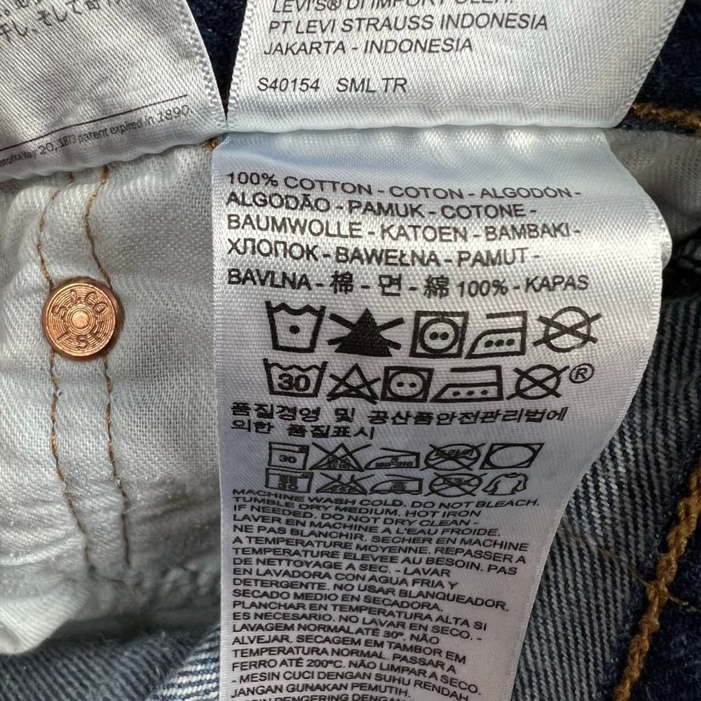 Levis Jeans 501 Men 34 Blue Straight Leg Button Fly Denim High Rise Casual 34x35 - Picture 10 of 11